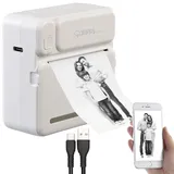 Callstel Mini Drucker: Mobiler Akku-Mini-Foto-/Etiketten-Thermodrucker, App, 200 DPI, BT 5.1