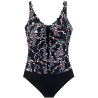 PETITE FLEUR Badeanzug Damen schwarz-bedruckt Gr.38 Cup B