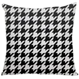 Kissenbezug 80x80 Schwarz Weiß Kopfkissenbezug 80x80 Superweicher Baumwolle Hanf Couchkissen Resistent Atmungsaktiv Kissenbezüge 80x80 Verdecktem Zip Voll Sofakissen 80x80cm/1 Pcs