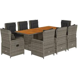 vidaXL Garten-Essgruppe 9-tlg. Grau