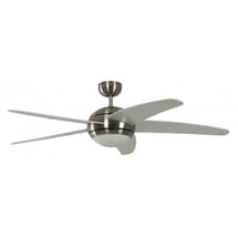 Pepeo Melton 132 cm Deckenventilator nickel/weiß mit Licht inkl. Fernbedienung