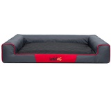 Hobbydog XXL VICGCM1 Eckig Hundebett, Victoria Katzenbett Schlafplatz, grau mit schwarz