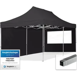 TOOLPORT Faltpavillon Economy 3 x 6 m inkl. 2 Seitenteile schwarz 59030