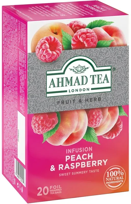 Ahmad Tea Peach & Raspberry Früchtetee Geschmack Peach & Raspberry 20x1.8 g