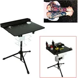 TESUGN Tattoo Workstation, Tragbare Einstellbare Schreibtisch Tabelle Tisch für Tattoo Beauty Massage Ped... - Schwarz