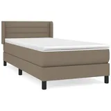 vidaXL Boxspringbett mit Matratze Taupe 100x200 cm Stoff