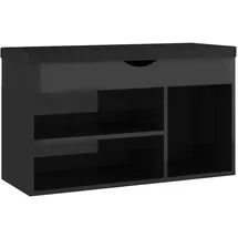 vidaXL Schuhbank 80 x 30 x 47 cm hochglänzend schwarz / schwarz