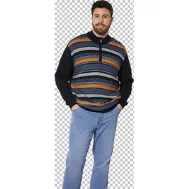 Charles Colby Strickpullover mit trendigen Streifendetails Blau 3XL
