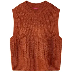 Kinder-Pullunder Gestrickt Braun 128 – Klassisch & bequem - 128
