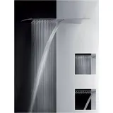 GESSI Tremillimetri, Kopfbrause 200, für Wand-Montage mit Regen und Wasserfall, Breite 195mm x Regen mittig 400mm, 735, 33053726, Farbe: Warm Bronze gebürstet