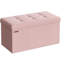 Songmics Sitzbank 38 x 76 x 38 cm pastellrosa