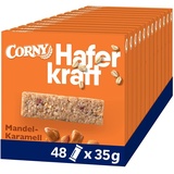 Corny Haferriegel Corny Haferkraft Mandel-Karamell, Vollkorn, 12 Packungen, Jede Packung enthält 4 x 35 g