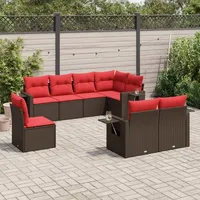 vidaXL Gartensofa-Set 8-tlg. braun