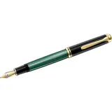 Pelikan Souverän M800 Kolbenfüller schwarz/grün/gold B (breit)