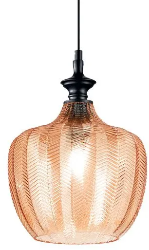 IDEAL LUX Pendelleuchte Lord Alu, Eisen, Stahl & Metall Orange Amber