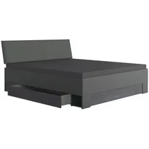 WIMEX Mid.you Stauraumbett Wimex Kopenhagen, Graphit, Dunkelgrau, Karton, Holzwerkstoff, Abstraktes, 180x200 cm