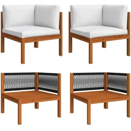 vidaXL Garten-Lounge-Set 6-tlg. cremeweiß Akazie