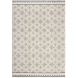 KADIMA DESIGN Waschbar 4mm Florhöhe Weicher Kurzflor Teppich mit Geometrischem Mosaik-Muster Grau-Beige | 155x230cm