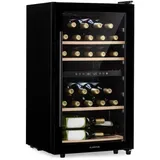 Klarstein Barossa 34 Duo Weinkühlschrank 34 Fl 80 Ltr 2 Zonen Touch-Steuerung Schwarz