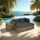 Tectake San Domino Rattan Lounge braun/grau