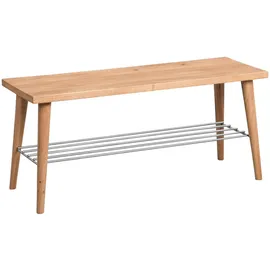 M2 Kollektion Garderobenbank Galtür 90 x 40 x 30 cm braun/silber