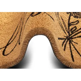 HANSE HOME Hello & Flowers, Türmatte", braun, B:45cm H:15mm L:75cm, Kokos, Fußmatte für Innen, Kokosmatte, Flur