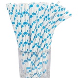 LUXENTU Gepunktet mit Knick Papier-Trinkhalme 19.7 cm«, (100-tlg) blau