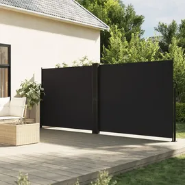 furnicato Seitenmarkise 180 x 600 cm Schwarz Polyester