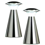 Lunartec Edelstahl LED-Tischleuchte Silber 2 St.