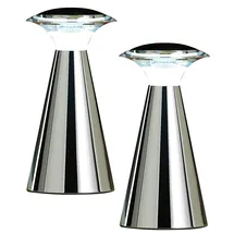 Lunartec Edelstahl LED-Tischleuchte Silber 2 St.
