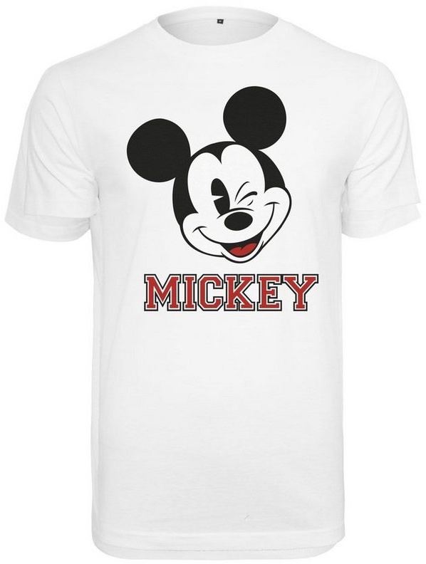 Merchcode T-Shirt Merchcode Herren Mickey College Tee (1-tlg) weiß M