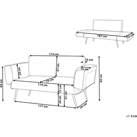 Beliani Schlafsofa Stoff Beige SAARELA