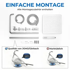dylin gmbh Edelstahl Duschset ohne Armatur Regenduschset Chrom 30x30cm