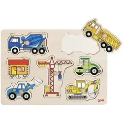 goki 57593 Steckpuzzle Baufahrzeuge