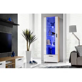komodee Vitrine, Alessandria A1 Wotan/Weiß 60x192x42 cm,