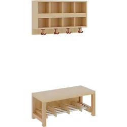 Komplettgarderobe mit doppelter Ablagereihe