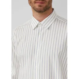 s.Oliver Regular Fit: Gestreiftes Langarmhemd aus Baumwollstretch - weiß - M