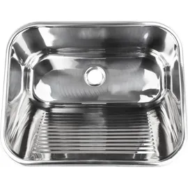 Zelvo Edelstahl Ausgussbecken links Einbauart schwarz Handbetätigung 630 x 530 mm