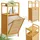 CASARIA Badregal mit Wäschekorb Bambus Holz 95x40x30cm Badezimmerregal 2 Ablagen 1x