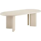 VCM Esstisch Nagano 220 x 100 cm Lack Beige Sand