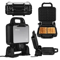 ZEEGMA GOFREE CHEF PRO Waffeleisen, hohe Leistung 1200 Watt, für belgische Waffeln, doppelt, vertikal, Antihaftbeschichtung, Temperaturkontrolle, Bereitschaftsanzeige, dicke Waffeln