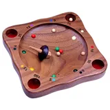 Logoplay Holzspiele LOGOPLAY Tiroler Roulette - Kreiselspiel - Geschicklichkeitsspiel - Gesellschaftsspiel - Brettspiel aus Holz