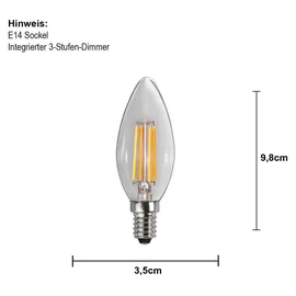 Star Trading LED-Leuchtmittel Clear 3-Step Memory E14 4,2 W warmweiß