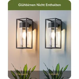 EDISHINE Wandleuchte Aluminium, Glas IP44 ohne Leuchtmittel schwarz