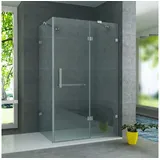 Belvit Duschkabine mit Pendeltür 120 x 195 cm beige ESG Nano Glas