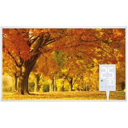 Heidenfeld Infrarotheizung HF-HP105, mit Bild, 16 Motive, 10 J. Garantie, Thermostat, Wandmontage (600 Watt, Herbst)