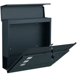 Songmics Briefkasten mit Schloss 10,5 cm x 37 cm x 36 cm Grau