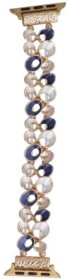 Neue Armbänder für die Smartwatch GlacierX Gleam Drops Stretch Bracelet Ocean Blush für die Apple Watch 38/40/41mm Gold-Blau