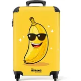 noboringsuitcases NoBoringSuitcases.com Kinder Koffer 55x35x20 cm 36L, Fröhliche Drucke für Kinder: Gelb) - Banane, Reisekoffer, mit 4 Rollen