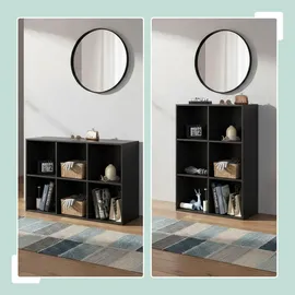 Relaxdays Bücherregal 61 x 91 x 30 cm Schwarz
